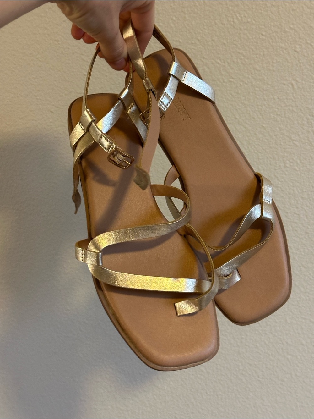 Metallic Gold Strappy Sandals Old navy